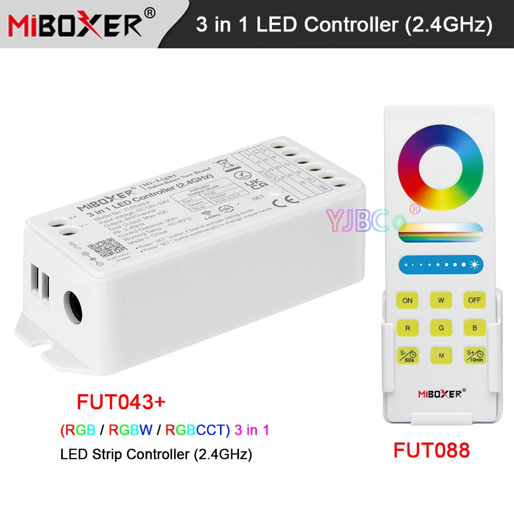 Miboxer RGB/RGBW/RGB+CCT 3 in 1 LED Strip Controller DMX512 turn off light timing 2.4G Remote Lamp Tape Dimmer DC12V 24V Max15A
