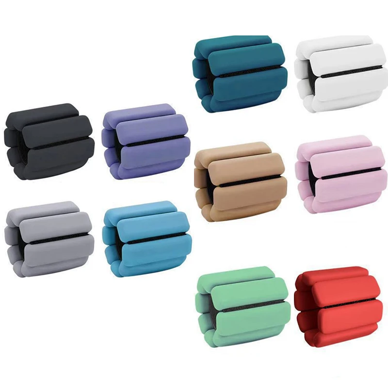 

2PCS Wrist Weight Bracelet Adjustable Silicone Wrist Ankle Strap Running Yoga Pilates Training Exercise Fitness Equipment