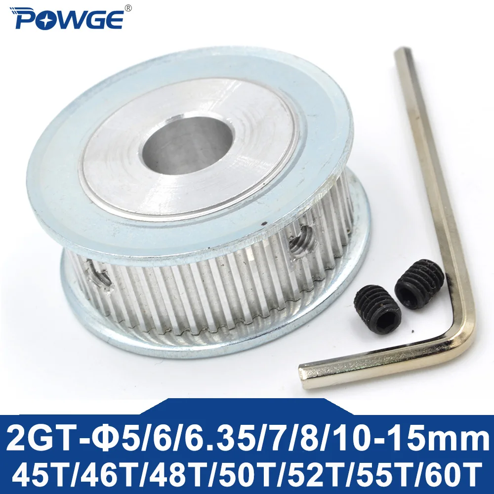 

POWGE Шкив ГРМ 2GT алюминиевый 45/46/48/50/52/55/60 зубьев