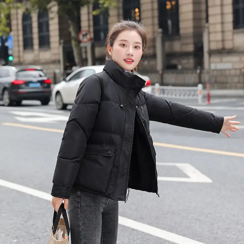 Down Cotton Jacket Autumn and Winter 2022 New Style Stand Collar Fashion Loose Warm Small Cotton Jacket Women's Coat