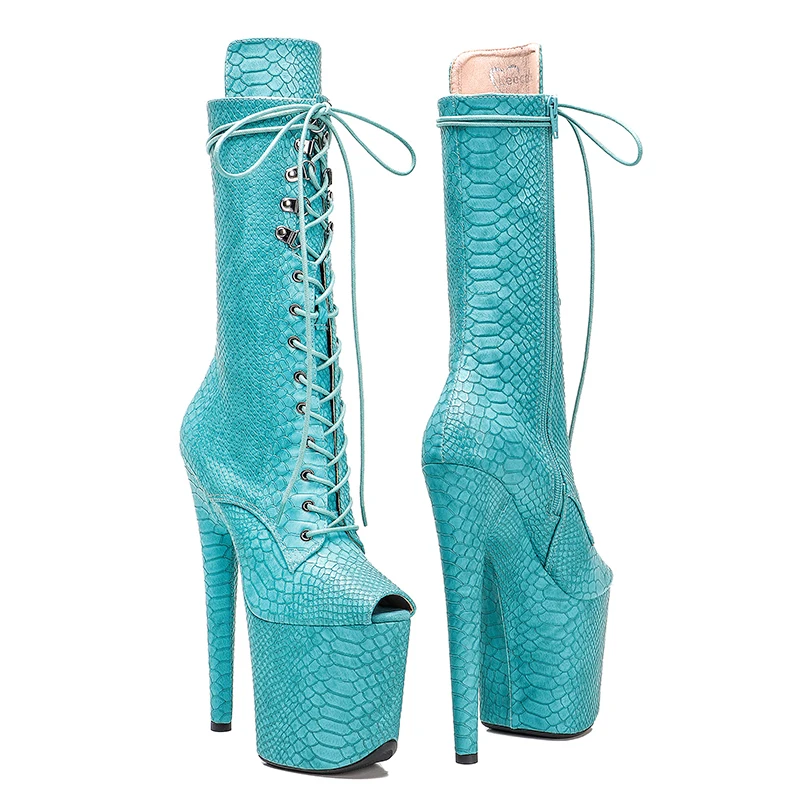 Leecabe Green UPPER 20CM/8Inch Women's Platform disco party High Heels Shoes Pole Dance boot