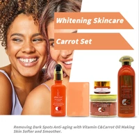 carrot whitening skincare set with vitamin c carrot oil removes dark spots natural skin anti aging makes skin softer and smooth