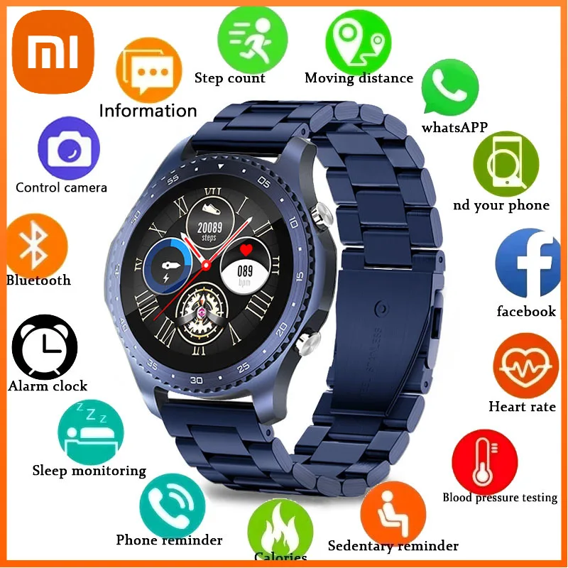 

Xiaomi 2022 New Bluetooth Call Watch Smart Watch Men Full Touch Fitness Watch Tracker Blood Pressure Smart Clock Men Smart Watch