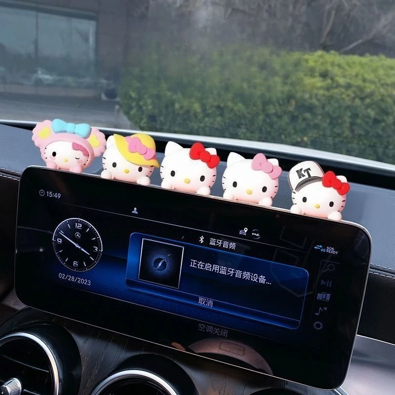 

Наклейки для украшения автомобиля на тему Sanrio Hello Kitty, наклейки для электромобилей с милыми мультяшными девушками, декоративные украшения, праздничные подарки