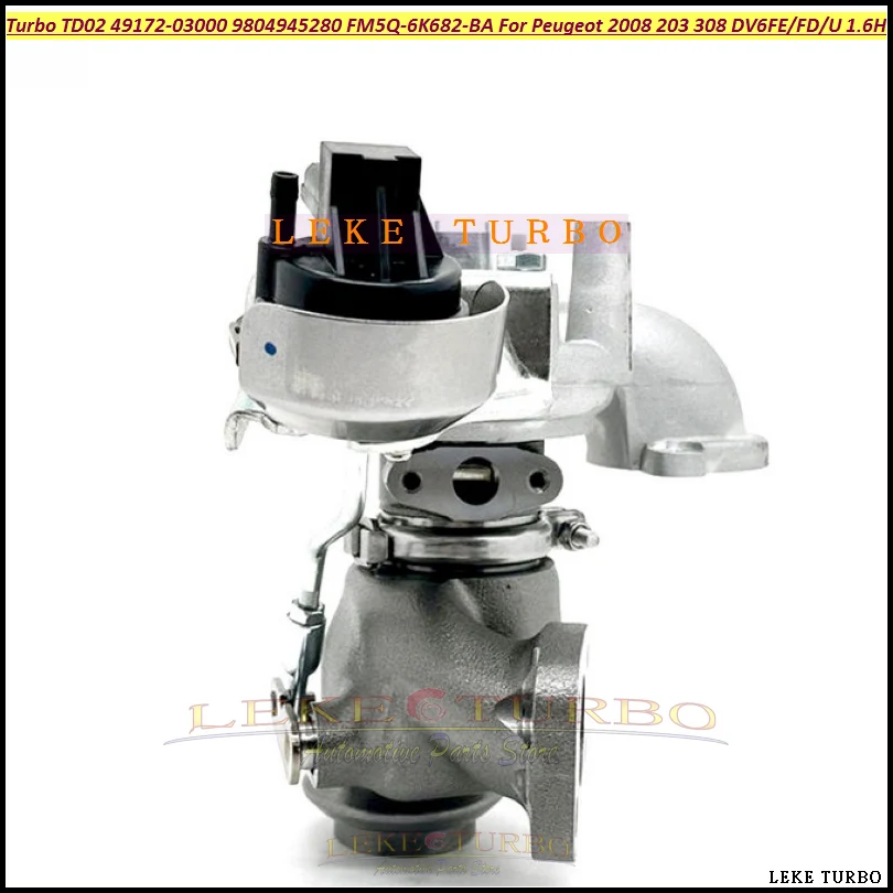 Фото Турбокомпрессор TD02L 9804945280 49172-03000 для Citroen Berlingo C3 DS3, Peugeot 2008 203 308 SW Partner DV6FE DV6FD DV6FDU 1.6 HDi №1