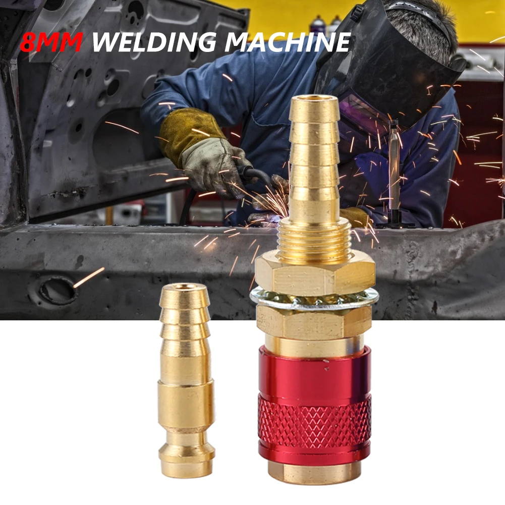 

8mm Water Cooled Gas Adapter Quick Connector Fittings Adapter Welding Torch Welding Plug for MIG TIG Welding Torch