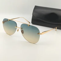 top quality vintage rimless sunglasses women 2022 fashion luxury brand frameless sun glasses for men eyeglasses uv400 present