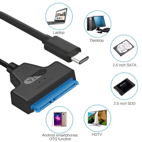 Кабель-адаптер MnnWuu SATA к USB-C для 2,5-дюймового жесткого диска