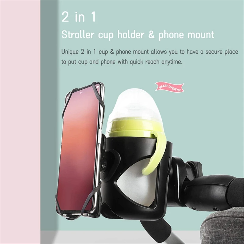 

Universal Str-oller Cup Holder Upgrade Bike Cup Holder Adjustable Large Ca-liber Bike Water Bottle Holder Drink Holder