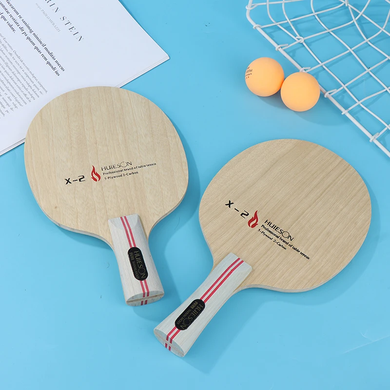 

1Pc Ping Pong Racket 7 Ply Hybrid Carbon Table Tennis Racket Short Long Handle Table Tennis Training Soleplate Accessories