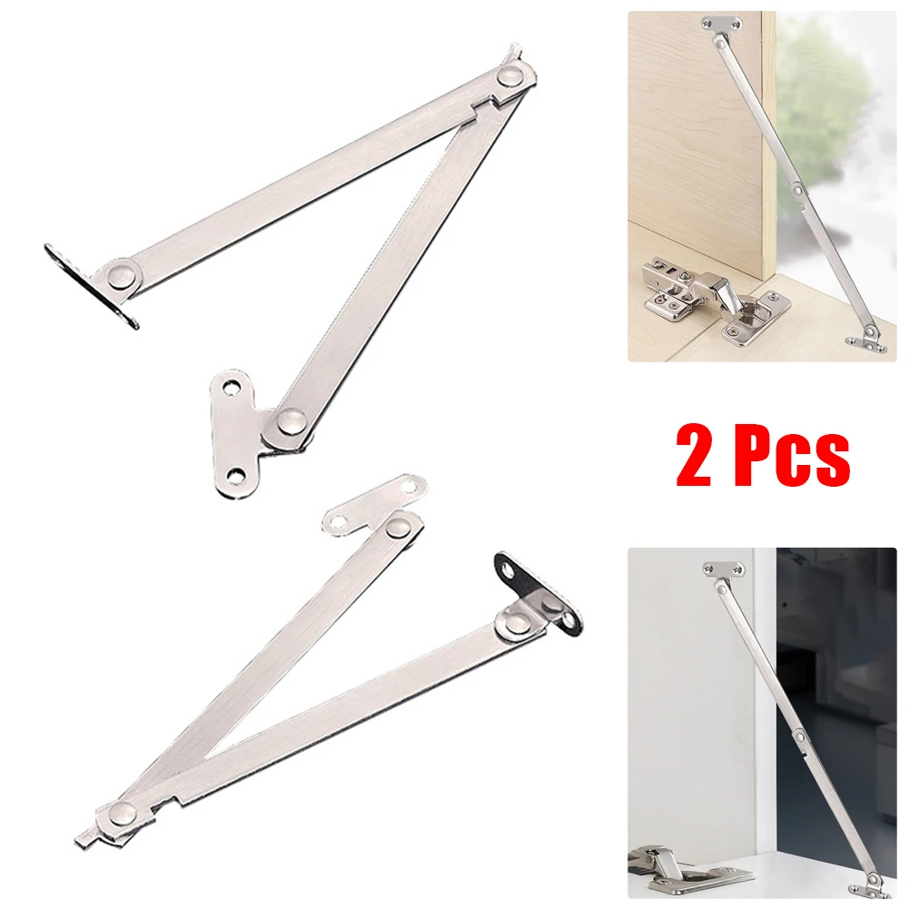 

2PCS Door Stay Stainless Steel Cabinet Folding Pull Rod Cabinet Door Movable Lift Up Support For Door/Cabinet/Tatami Support