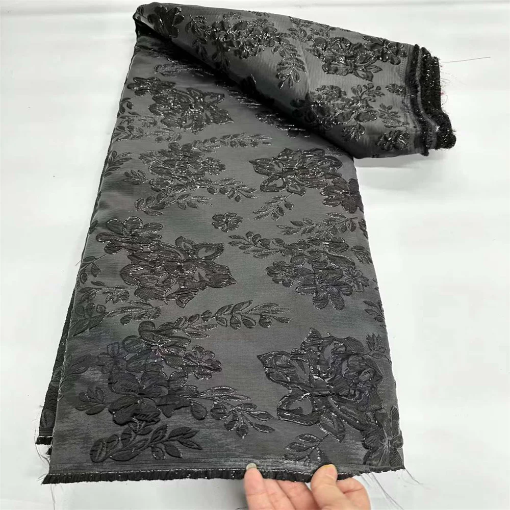 2024 новейшая элегантная жаккардовая кружевная ткань с французской парчой