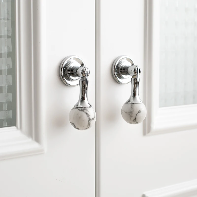 

Furniture Silver Natural Crystal Stone Knob Pink White Dresser Cabinet Door Knobs Ball Pendant Drawer Pull Brass Handles