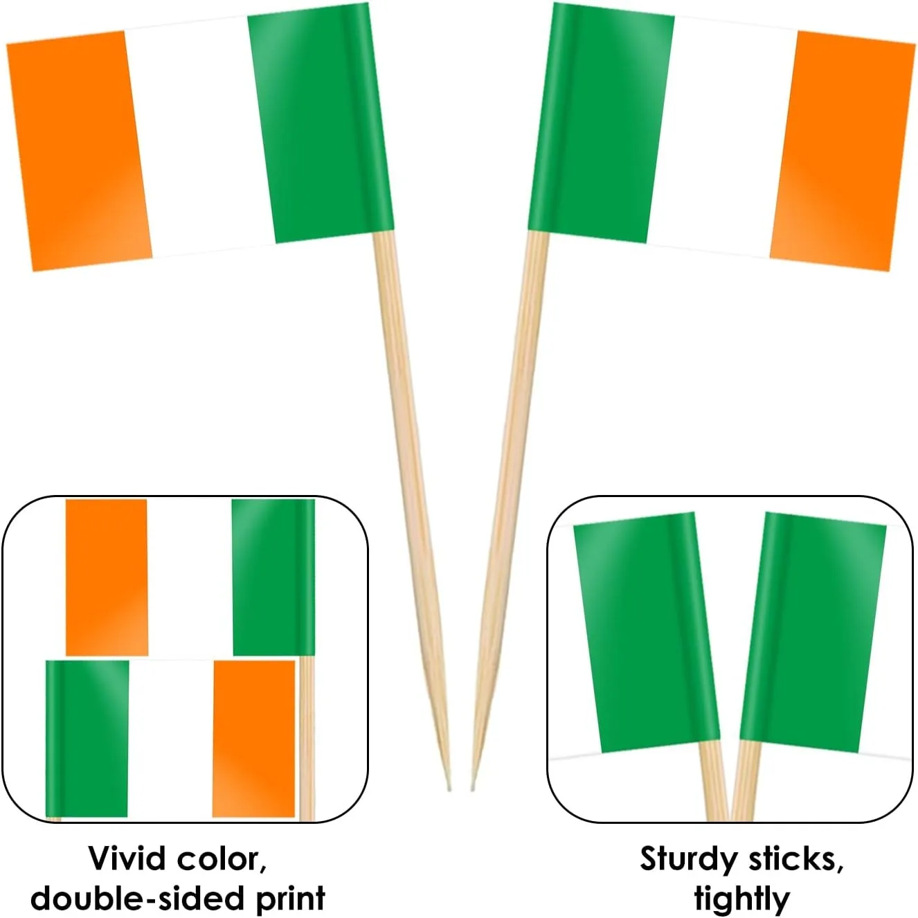 100 шт. флаг Ирландии с зубочисткой ирландские мини-маленькие флажки для кексов