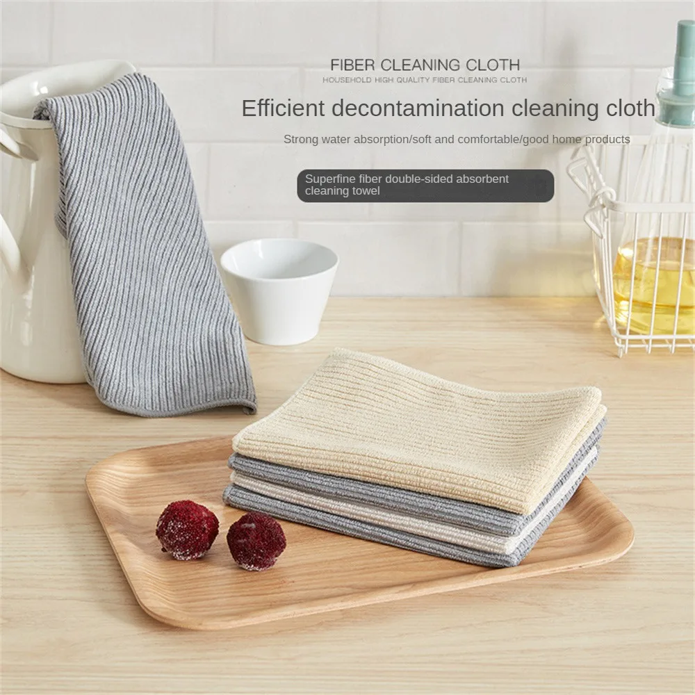 

Strong Decontamination Rag Kitchen Dishwashing Cloth Microfiber Rag Cleaning Cloth Absorbent Non-stick Oil Cleaning Cloth