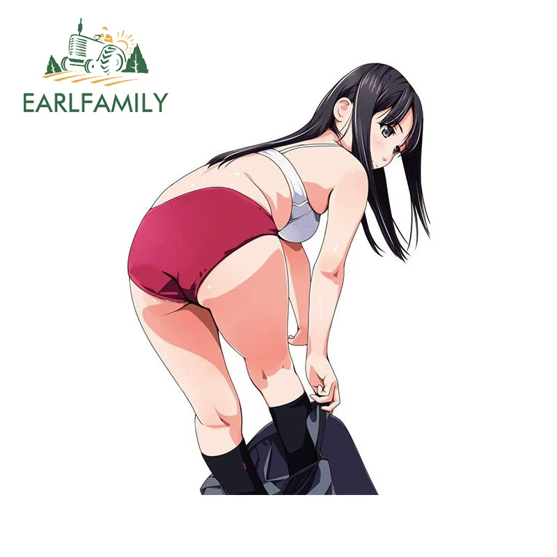 

EARLFAMILY 13 см x 9,1 см, для аниме-девушек, виниловые наклейки на машину, водонепроницаемые креативные солнцезащитные простые этикетки для холоди...