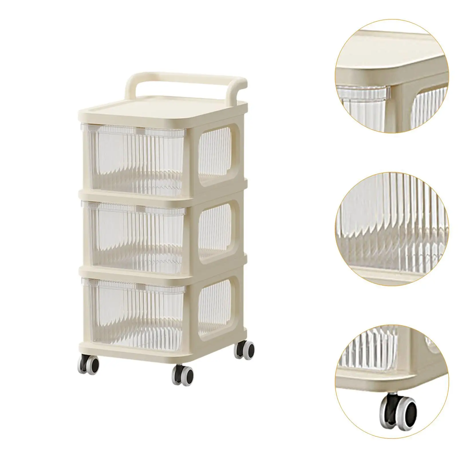 Wózek na kółkach z wózkiem do przechowywania Uchwyt kosmetyki Wielofunkcyjny mobilny wózek szufladą książki pralni w akademiku