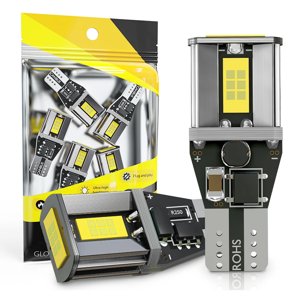 Супер яркие автомобильные задние сигнальные лампы W16W светодиодный T15 921 912 T16 высокой мощности 3570SMD Canbus без ошибок для резервного копирования, Реверсивные фонари 12 В, 2 шт.