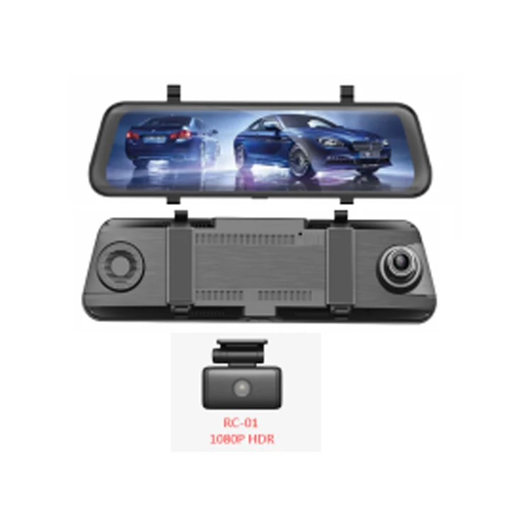 

10" Car DVR 2 K Touch Screen Dash cam Voice Control Camera Recorder camera h d streaming media player
