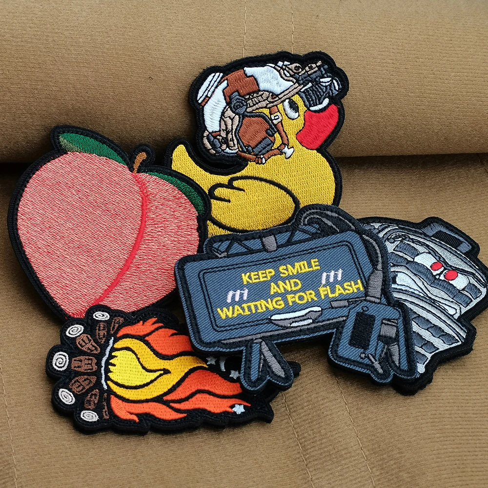 Тактическая вышивка Outddor забавные мультяшные животные утка огонь школьный ранец