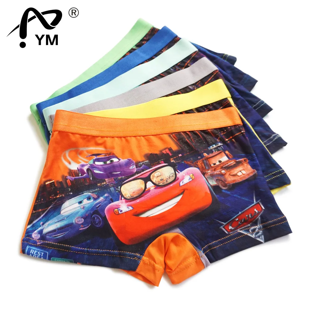 

New Disney Car Kid Panties Boxer Briefs For Boys Cartoon Spiderman Underwear Mcqueen Underpants Cotton Children's Panties Shorts
