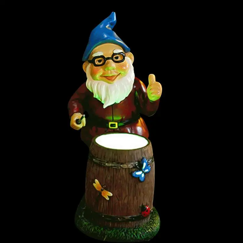 

Funny Gnomes Solar Gnomes Drumming Dwarf Outdoor Decoration For Patio Yard Lawn Porch Yard Lawn Ornaments Gnome Gifts