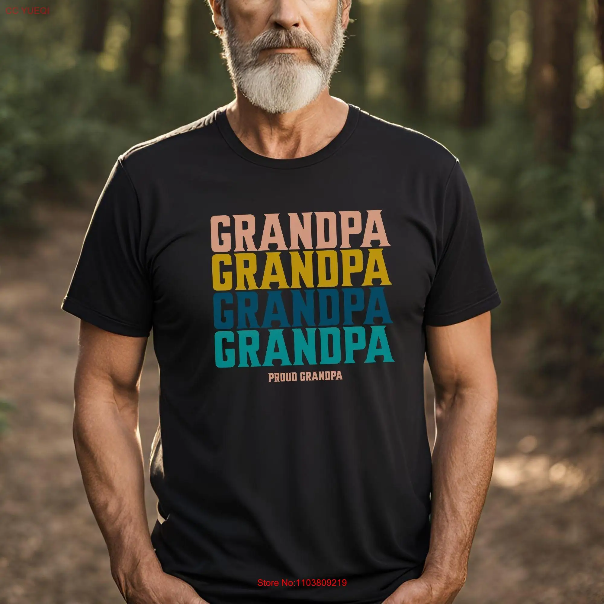 Proud Grandpa T Shirt Retro Father's Day Cool Top Idea long or short sleeves