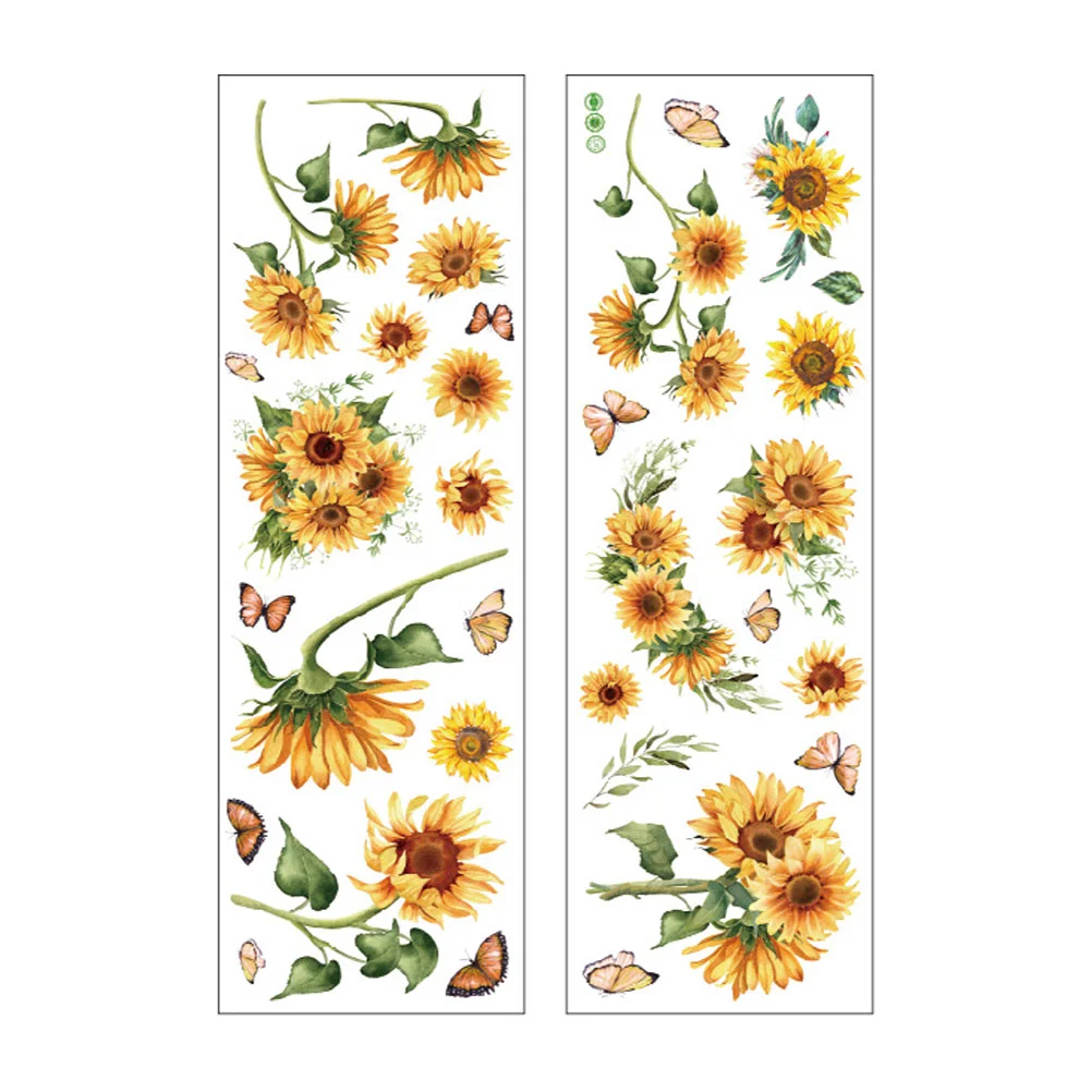 

Wall Stickers Sunflower Decals Decorative Sticker Decal Pvcdecors Wallpaper Yellow Flowers Adhesive Room Window Kids Bedroom