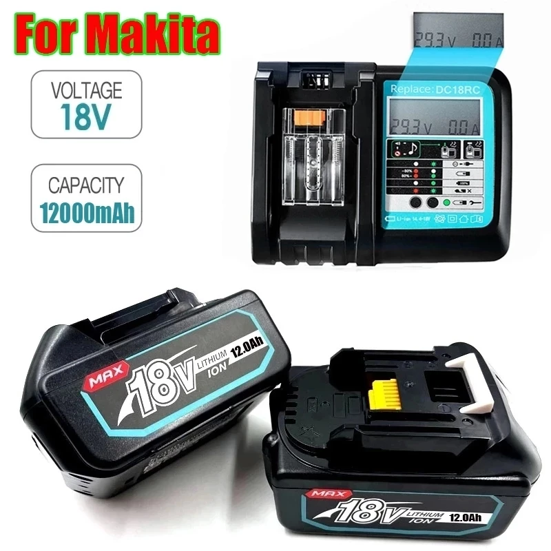 

100% Оригинальный аккумулятор BL1860 18 в 12000 мАч литий-ионный аккумулятор для Makita 18 В батарея BL1840 BL1850 BL1860B LXT400 + зарядное устройство
