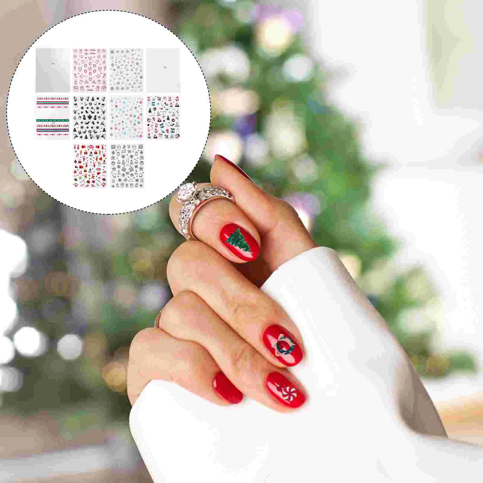 

Nail Christmasstickers Decal Sticker Holiday Tips Diy Snowflakes Decor Manicure Wrapsaccessory