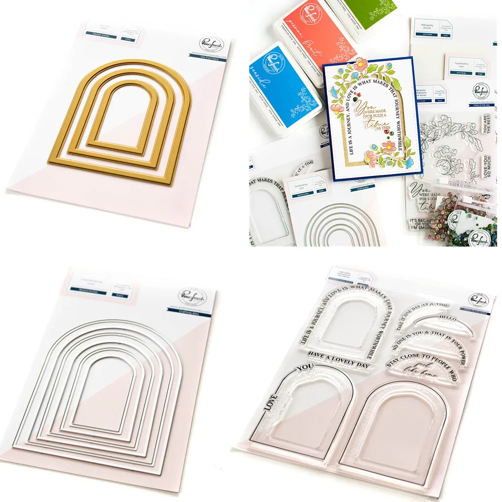 

Around The Shap Arches Stamps Hot Foil New Metal Cutting Dies Scrapbook Embossed Make Paper Card Album Craft Decoration 2023
