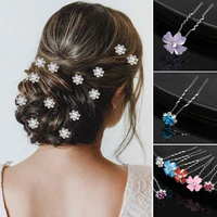 wedding barrettes bridal tiara hair accessories flower hairpin stick bridal hairpin u shaped hair clip bride headpiece