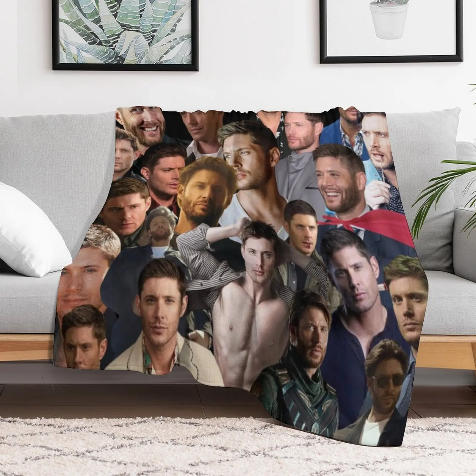 Декоративное мягкое одеяло jensen ackles с коллажем для фото