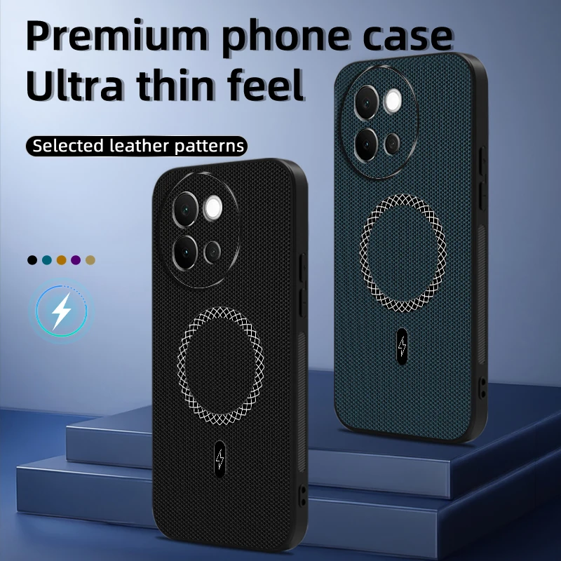 Фото Чехол Biruiqu VIVO V40 Lite: Новый ультратонкий магнитный кожаный противоударный защитный чехол для телефона №4