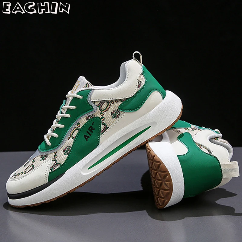 

EACHIN Men Sneakers Fashion Board Shoes Lace Up Casual Shoes Men Outdoor Walking Shoes Men Sport Sneakers Breathable Shoes New
