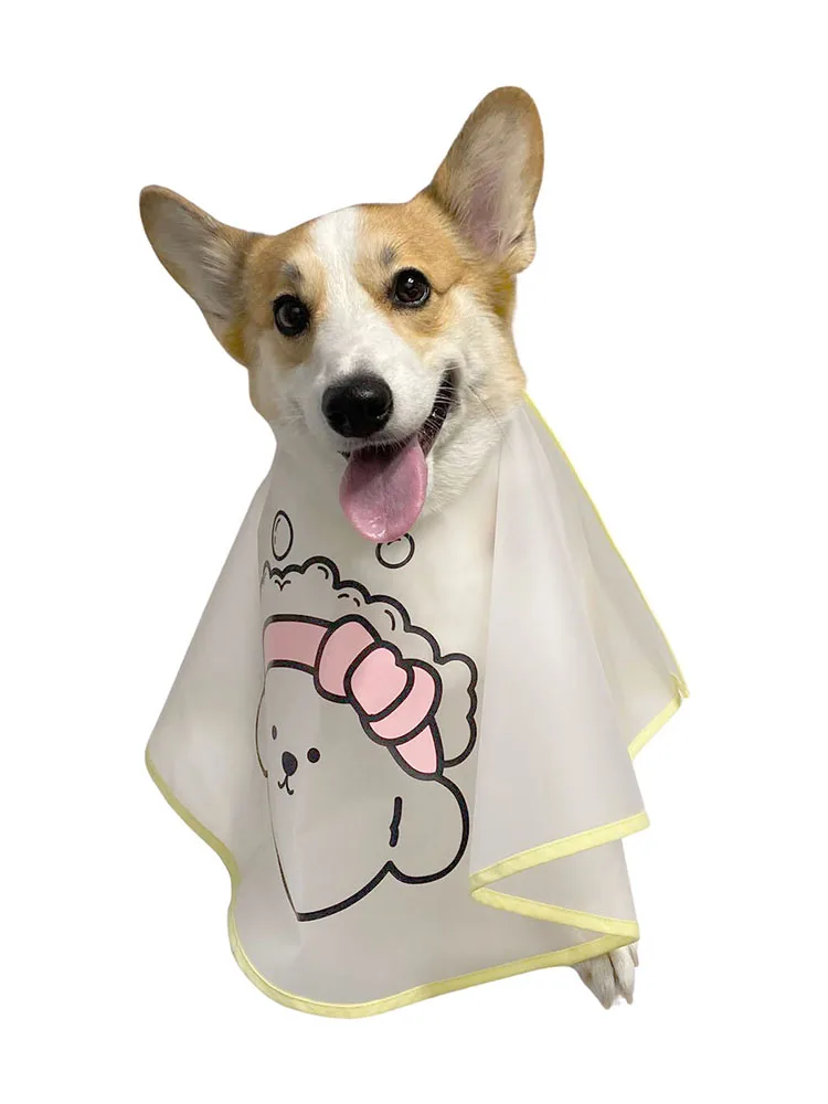 

Dog Haircut Transparent Frosted Cloak Tear Marks Facial Care Cute Waterproof Cloak Cloth Coverall Cat Pet Care Tool