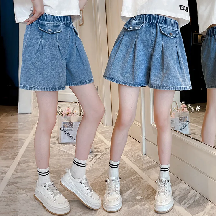 

Girls Denim Shorts Summer Children Fashion Culottes Short Pants Clothes For Teenagers 4 To 11 Years Old Kids Outfits Leggings