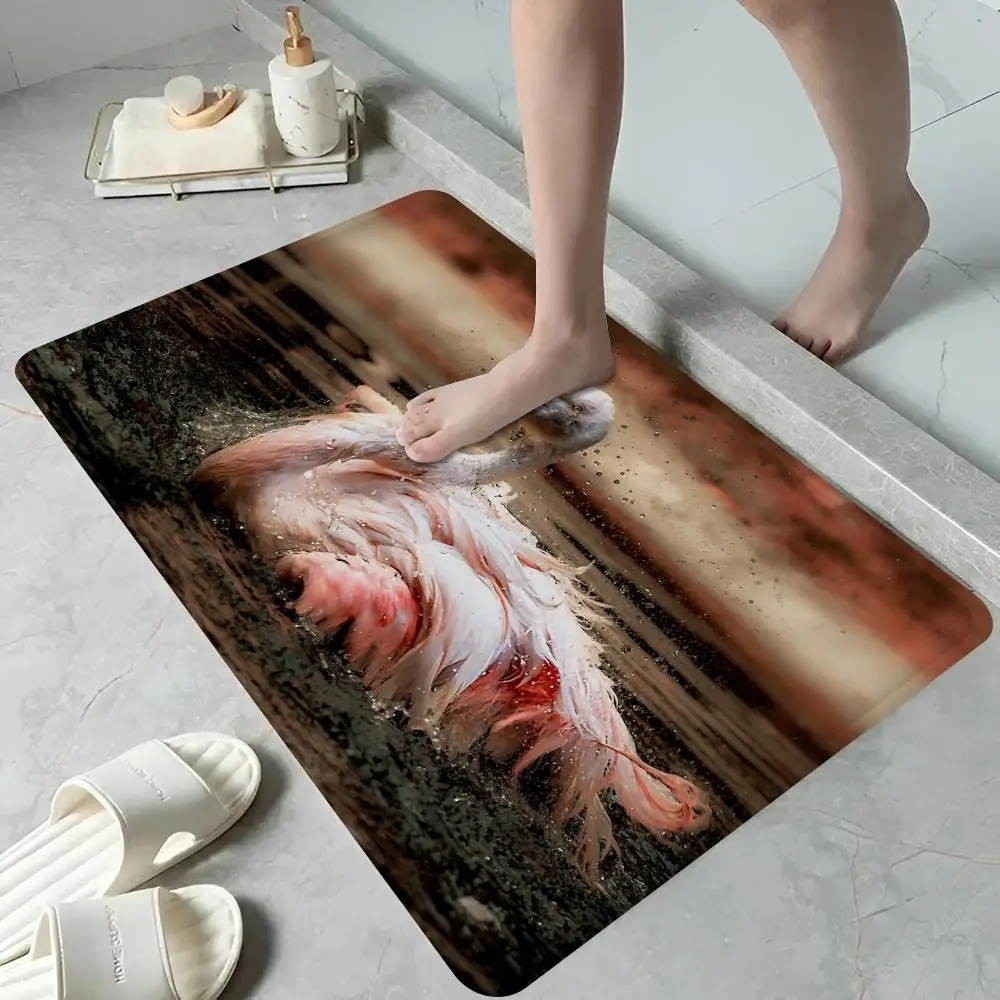 Модный напольный коврик с фламинго для входной двери домашний Придверный в