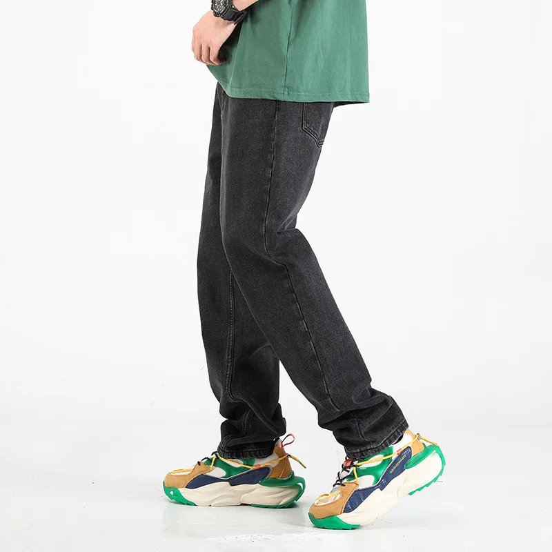 Baggy Blue Black Jeans Men Fashion Retro Straight Jeans Men Streetwear Hip-hop Loose Denim Pants Mens Trousers Large Size M-5XL