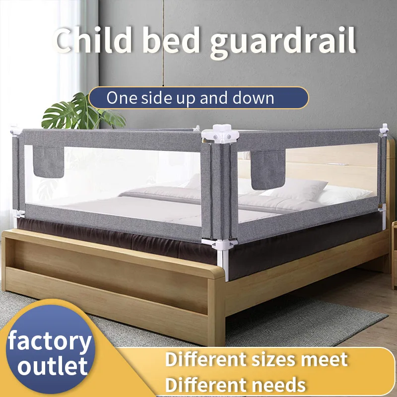 

120cm-180cm Adjustable Baby Bed Gray Fence Playpen Child Bed Care Barrier Fence Safety Kid Gate for Beds Crib Rails Safe Barrier