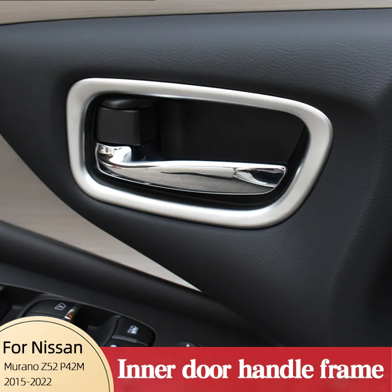 

Inner Door Handle Frame For Nissan Murano Z52 P42M 2015-2022 ABS Stainless Steel Decorated Patch Protector Cover Accessories