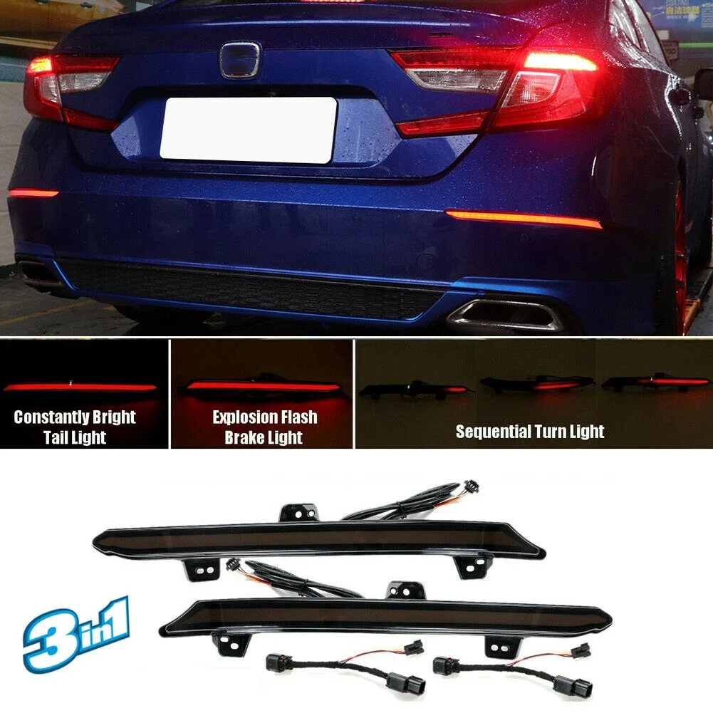 Дымчатый отражатель заднего бампера стоп-сигнал последовательная вспышка