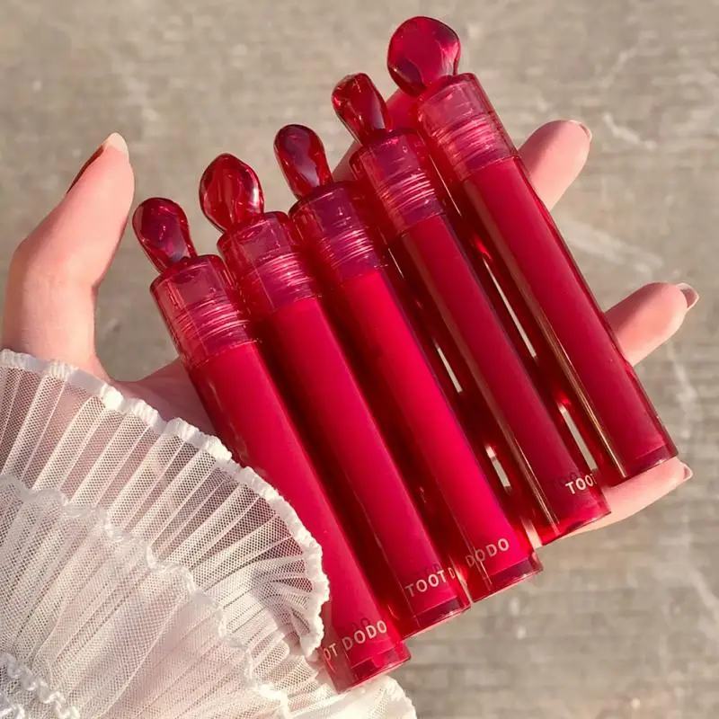 

7 Colors Lip Gloss Ruby Lipstick Moisturizing Lip Tint Mud Tea Brown Red Lip Pigment Red Lipstick Tube Lips Makeup Cosmetics 1pc