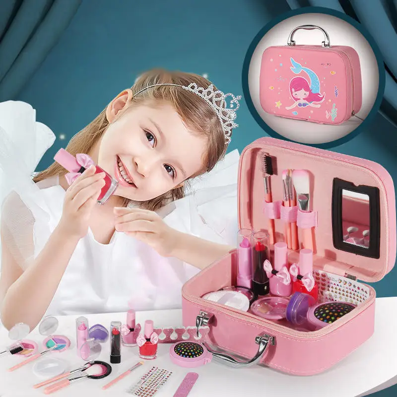 

Simulation Makeup Set Toys Girls Play House Princess Makeup Nail Stickers Toy For Kids DIY Play Set Makeup Kit Play house Set