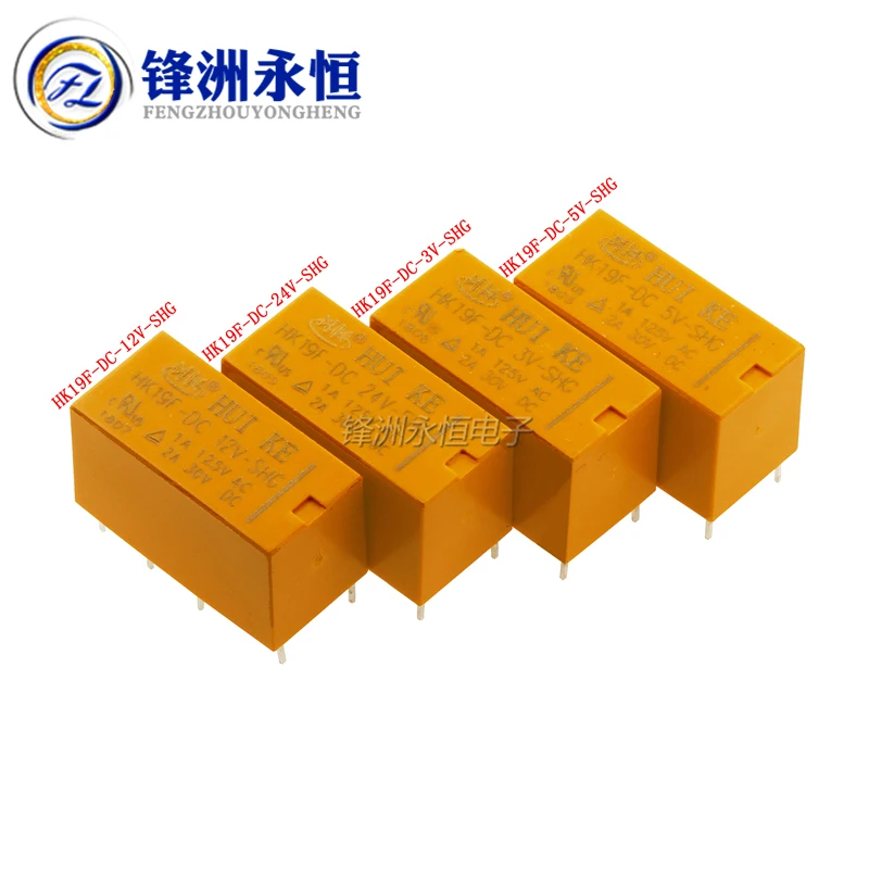 

5Pcs Mini Power Relays HK19F-DC3V-SHG HK19F-DC5V-SHG HK19F-DC12V-SHG HK19F-DC24V-SHG HK19F 3V 5V 9V 12V 24V 8PIN 2A Relays