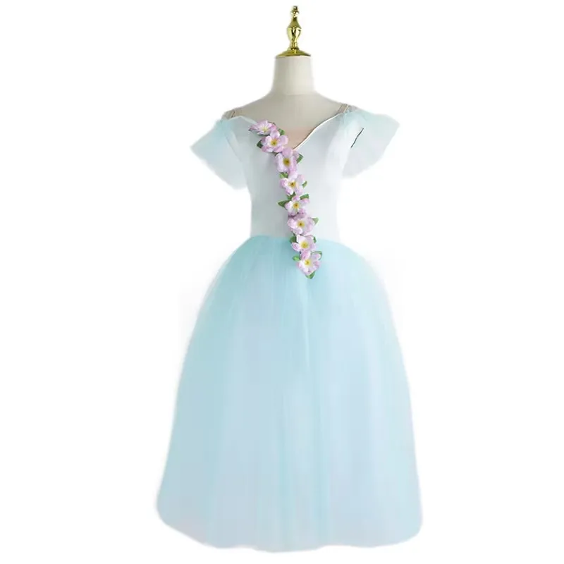 Длинное балетное платье для девочек профессиональная романтическая пачка с