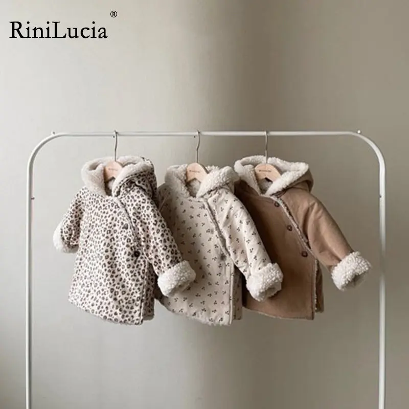 

RiniLucia Baby Clothes 2022 Winter Cotton Coat Lambswool Padded Girl's Coat Velvet Cotton One Piece Clothes Girl's Jumpsuit
