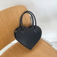 fashion girly design love shoulder bag pu leather womens clutch purse handbags vintage black female heart tote crossbody bags