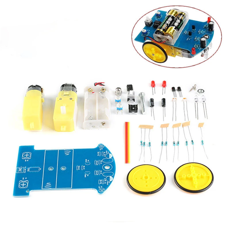 

D2-1 DIY Kit Intelligent Tracking Line Smart Car Kit Suite TT Motor Electronic Production Smart Patrol Automobile Parts DIY Kit