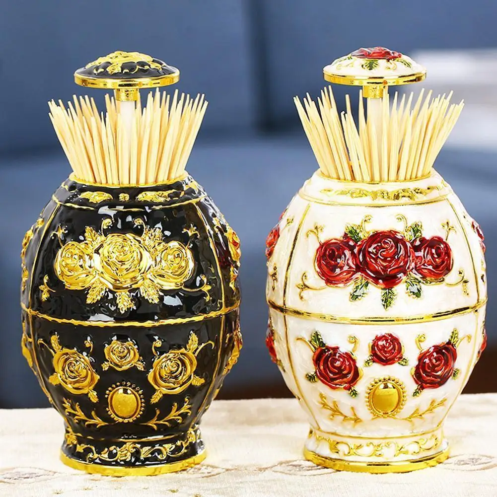 

Металлическая винтажная стандартная коробка-диспенсер из цинкового сплава, металлический органайзер для зубочисток в стиле R9v0